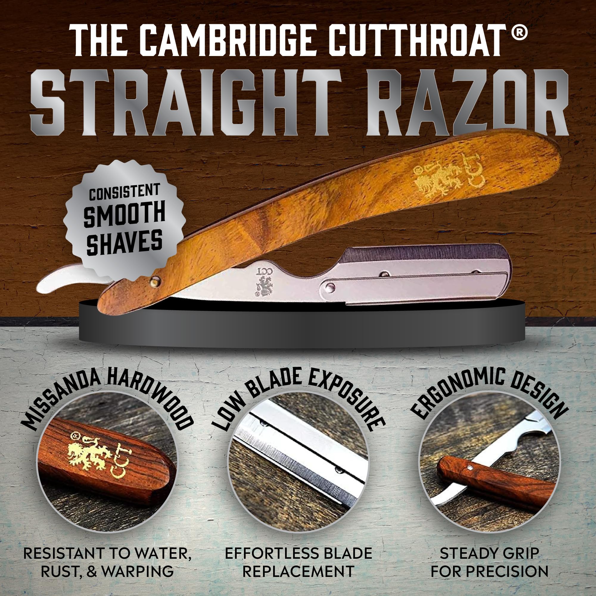 The Cambridge Cutthroat® Cut Throat Razor Kit with Blades & Travel